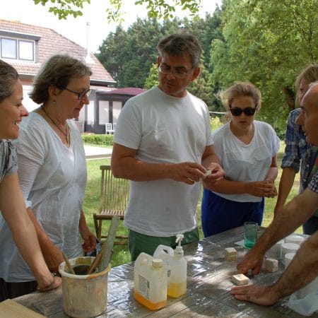 Workshop schilderen met Allbäck lijnolieverf