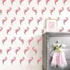 Duurzaam Kinderbehang | Tangram Dino Flamingo | 97.4 x 280 cm | Kek Amsterdam | Peltenburg Natuurverf - Afbeelding 2