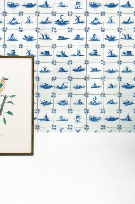 Duurzaam Behang | Royal Blue Tiles | 97.4 x 280 cm | Kek Amsterdam | Peltenburg Natuurverf - Afbeelding 2