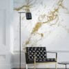 Duurzaam Fotobehang | Marmer  | Wit-Goud | 389.6 x 280 cm | Kek Amsterdam | Peltenburg Natuurverf - Afbeelding 3