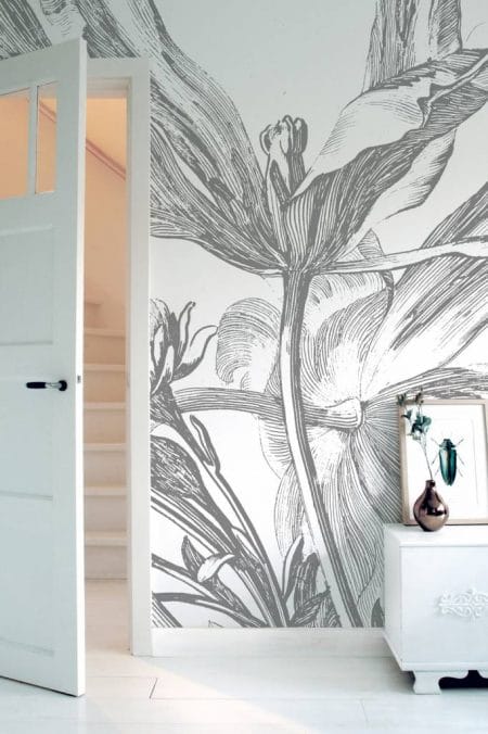 Duurzaam Fotobehang | Engraved Flowers | 389.6 x 280 cm | Kek Amsterdam | Peltenburg Natuurverf - Afbeelding 2