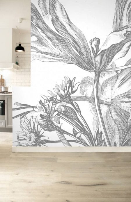 Duurzaam Fotobehang | Engraved Flowers | 389.6 x 280 cm | Kek Amsterdam | Peltenburg Natuurverf - Afbeelding 3