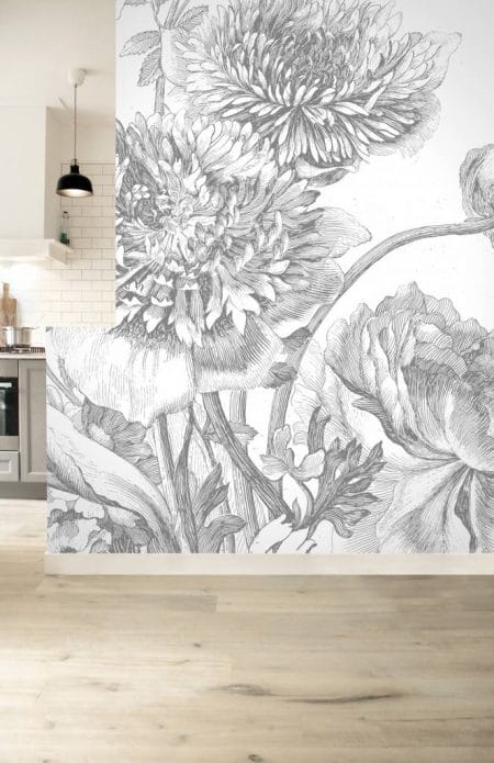 Duurzaam Fotobehang | Engraved Flowers | 292.2 x 280 cm | Kek Amsterdam | Peltenburg Natuurverf - Afbeelding 3