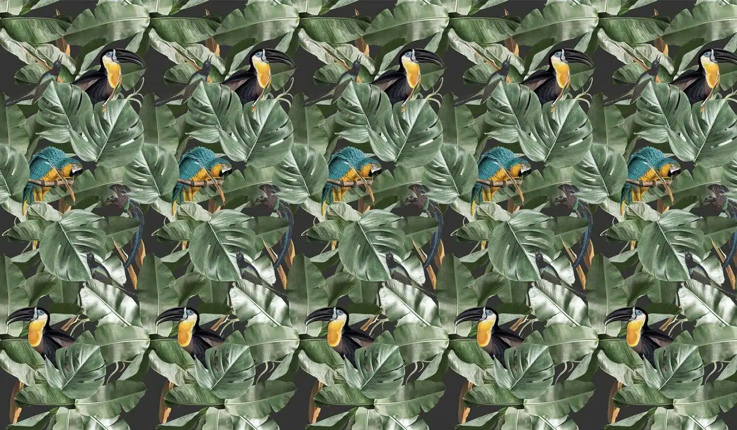 Duurzaam Behang | Botanical Birdss | Zwart | 97.4 x 280 cm | Kek Amsterdam | Peltenburg Natuurverf - Afbeelding 8