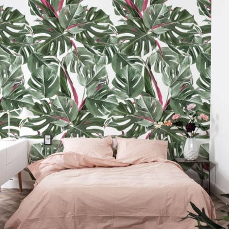 Duurzaam Behang | Monstera | Wit | 97.4 x 280 cm | Kek Amsterdam | Peltenburg Natuurverf