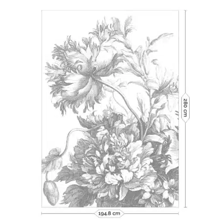 Duurzaam Fotobehang | Engraved Flowers | Kek Amsterdam | Peltenburg Natuurverf