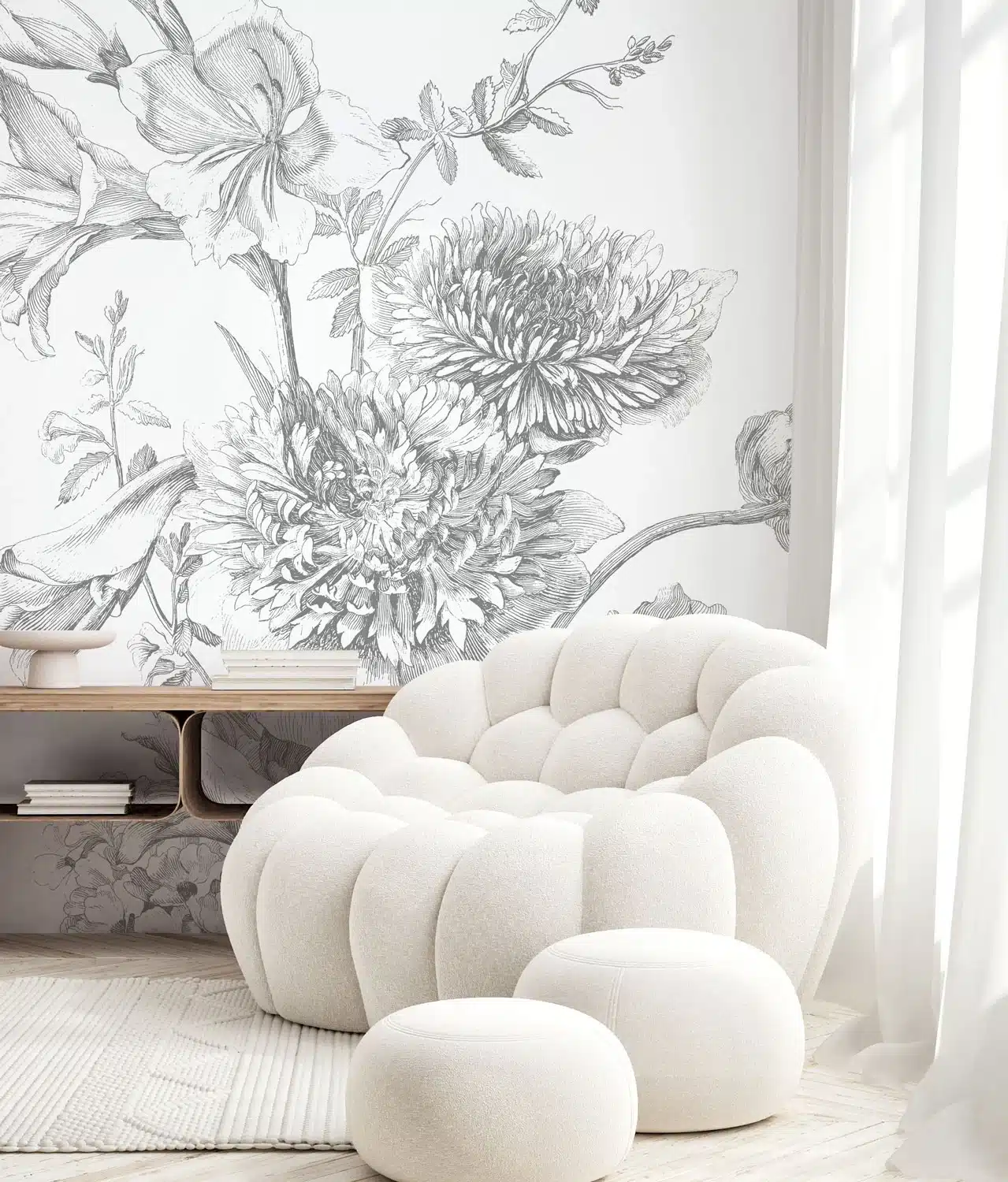 Duurzaam Fotobehang | Engraved Flowers | Kek Amsterdam | Peltenburg Natuurverf - Afbeelding 2