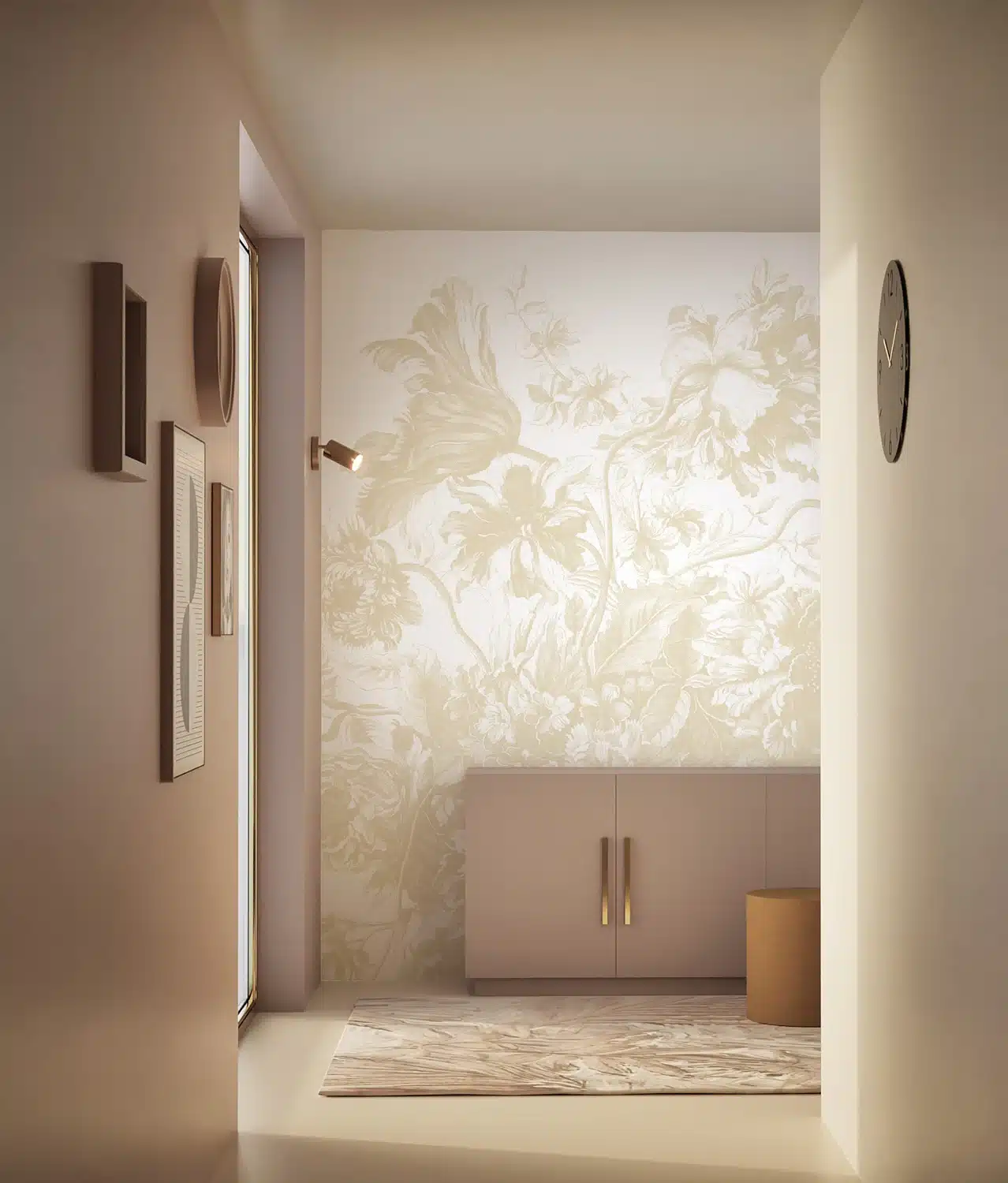 Duurzaam Fotobehang | Engraved Flowers | beige |  Kek Amsterdam | Peltenburg Natuurverf - Afbeelding 2