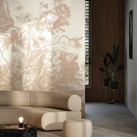 Duurzaam Fotobehang | Engraved Flowers | Nude |  Kek Amsterdam | Peltenburg Natuurverf