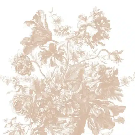 Duurzaam Fotobehang | Engraved Flowers | Nude |  Kek Amsterdam | Peltenburg Natuurverf