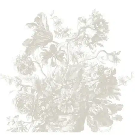 Duurzaam Fotobehang | Engraved Flowers | Grijs |  Kek Amsterdam | Peltenburg Natuurverf