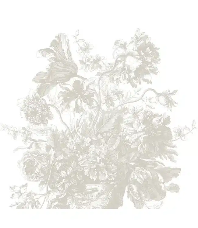 Duurzaam Fotobehang | Engraved Flowers | Grijs |  Kek Amsterdam | Peltenburg Natuurverf