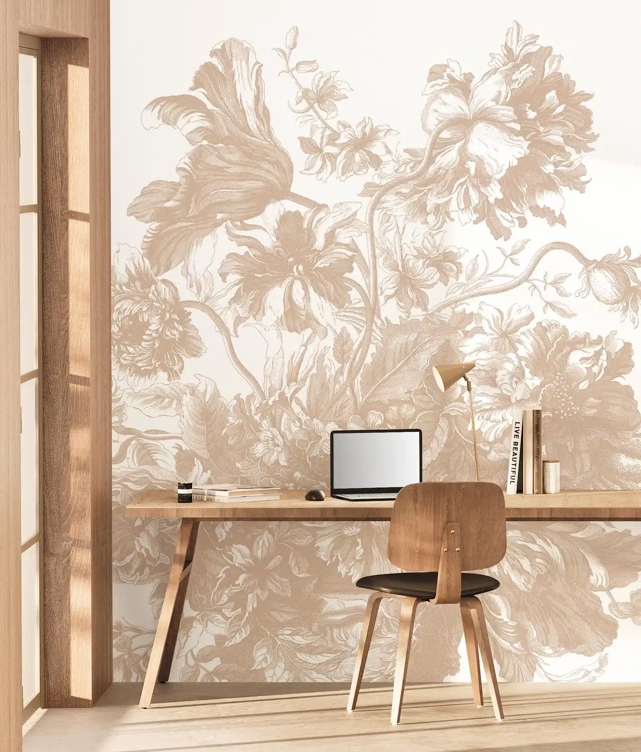 Duurzaam Fotobehang | Engraved Flowers | Grijs |  Kek Amsterdam | Peltenburg Natuurverf - Afbeelding 3