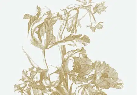 Duurzaam Fotobehang | Engraved Flowers | Off-white/Gold |  Kek Amsterdam | Peltenburg Natuurverf