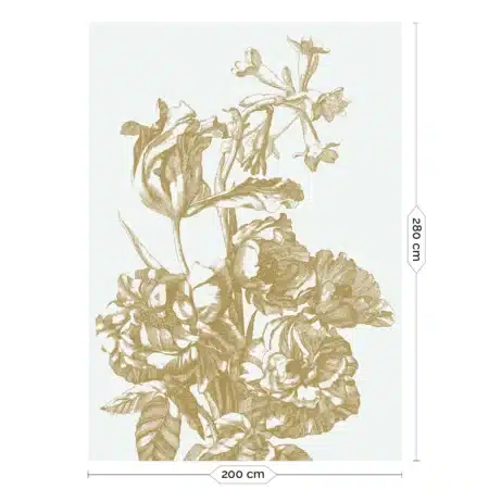 Duurzaam Fotobehang | Engraved Flowers | Off-white/Gold |  Kek Amsterdam | Peltenburg Natuurverf