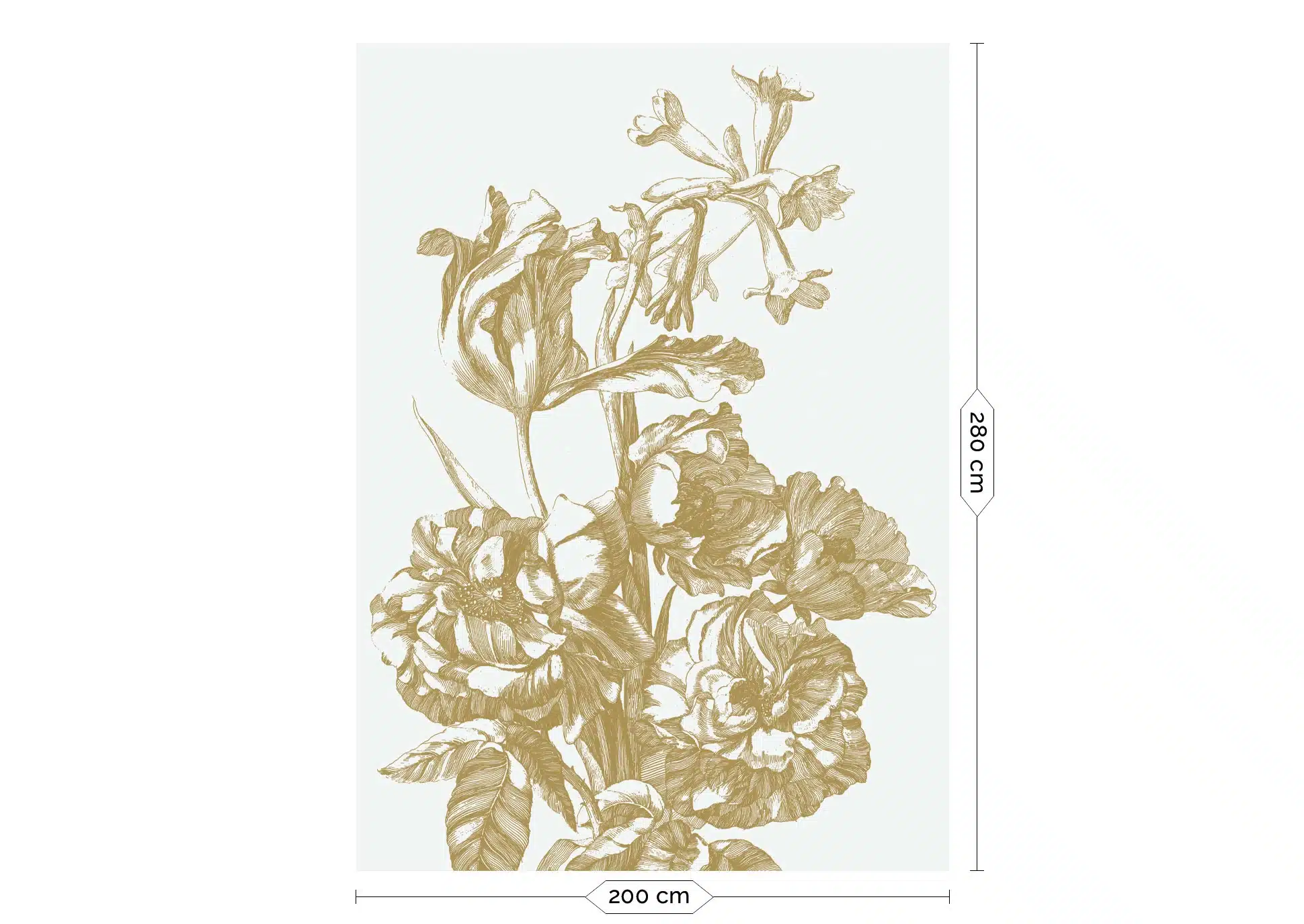 Duurzaam Fotobehang | Engraved Flowers | Off-white/Gold |  Kek Amsterdam | Peltenburg Natuurverf