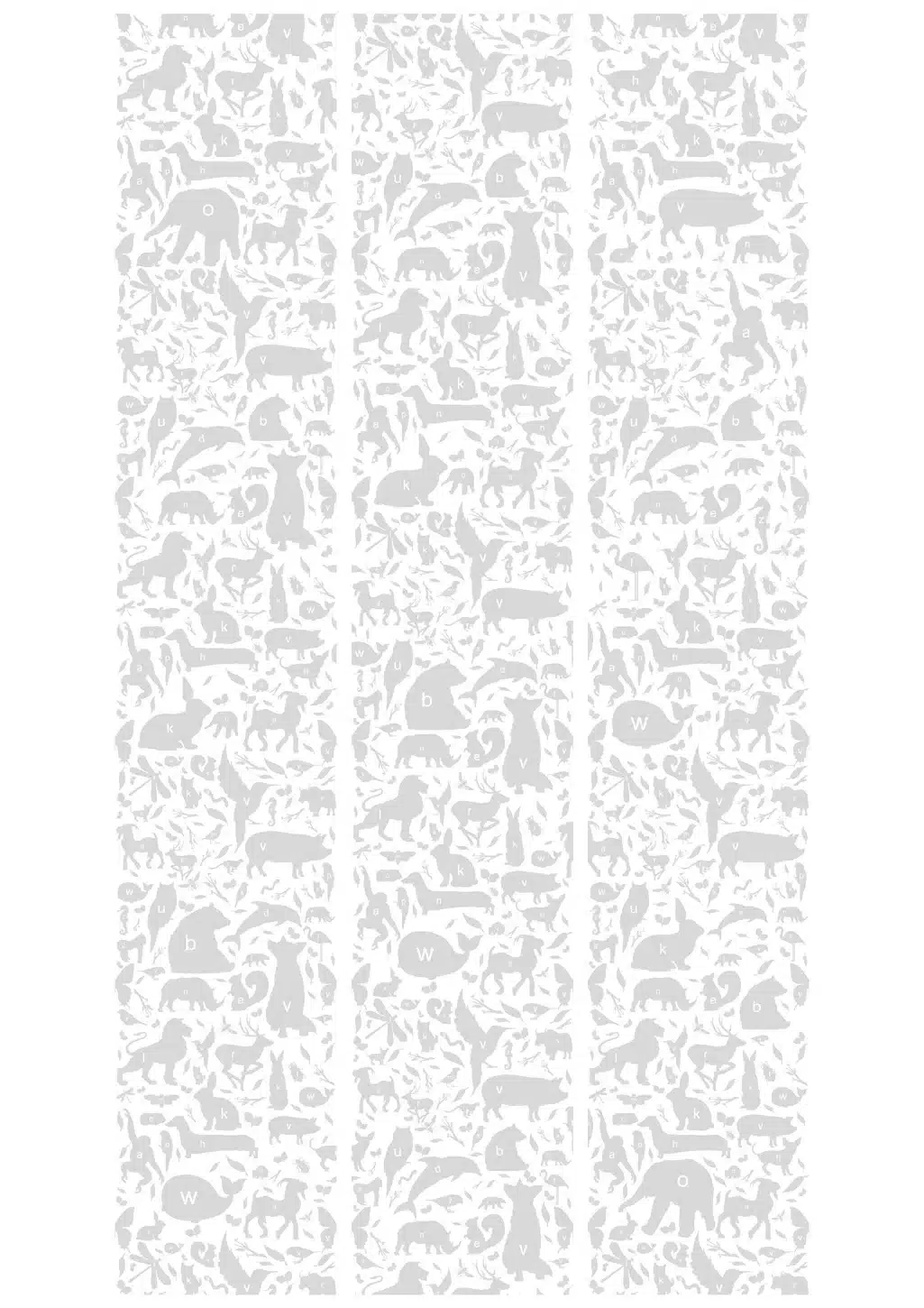 Duurzaam Kinderbehang | ABC Animal | Lichtgrijs | 97.4 x 280 cm | Kek Amsterdam | Peltenburg Natuurverf - Afbeelding 4