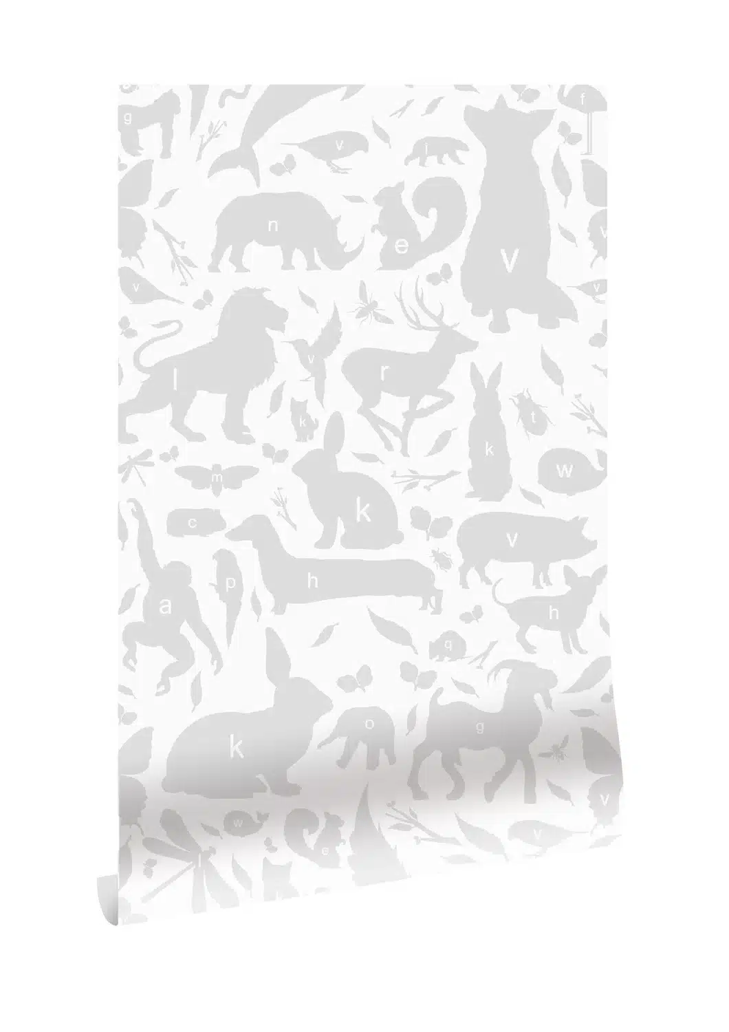 Duurzaam Kinderbehang | ABC Animal | Lichtgrijs | 97.4 x 280 cm | Kek Amsterdam | Peltenburg Natuurverf - Afbeelding 3