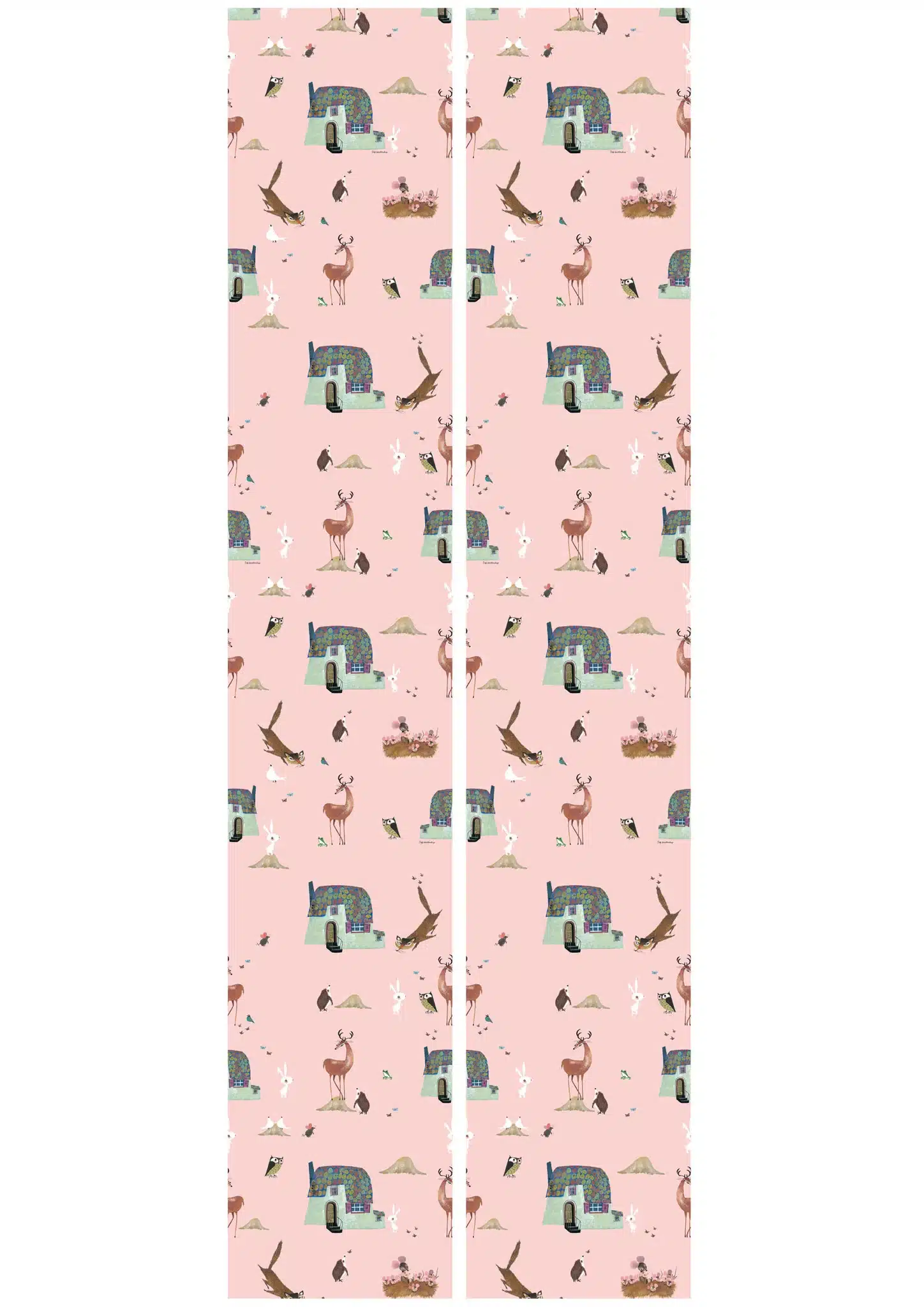 Duurzaam Kinderbehang | Forest Animals | Roze | 97.4 x 280 cm | Kek Amsterdam | Peltenburg Natuurverf - Afbeelding 4