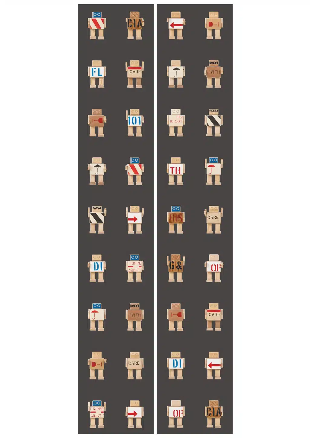 Duurzaam Kinderbehang | Rijkswachters | Zwart | 97.4 x 280 cm | Kek Amsterdam | Peltenburg Natuurverf - Afbeelding 4