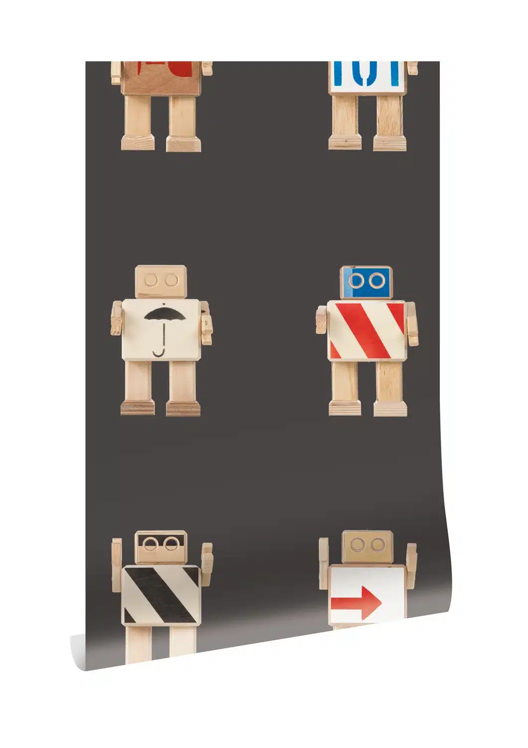 Duurzaam Kinderbehang | Rijkswachters | Zwart | 97.4 x 280 cm | Kek Amsterdam | Peltenburg Natuurverf - Afbeelding 2