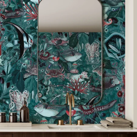 Duurzaam behang | Underwater Jungle IV | Kek Amsterdam | Peltenburg Natuurverf