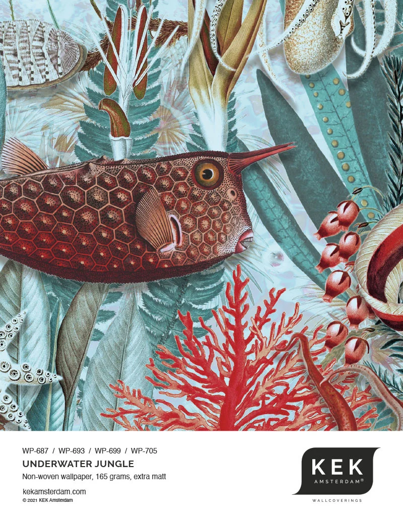 Duurzaam behang | Underwater Jungle behangstalen | Kek Amsterdam | Peltenburg Natuurverf