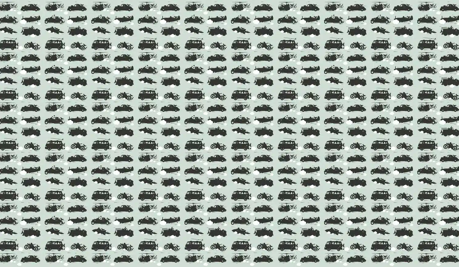 Duurzaam Kinderbehang | Voertuigen | Groen | 97.4 x 280 cm | Kek Amsterdam | Peltenburg Natuurverf - Afbeelding 2