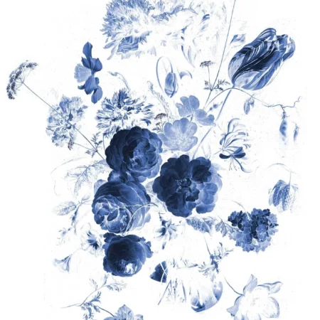 Duurzaam behang | Bloemen behang | Royal Blue Flowers II | Kek Amsterdam | Peltenburg Natuurverf