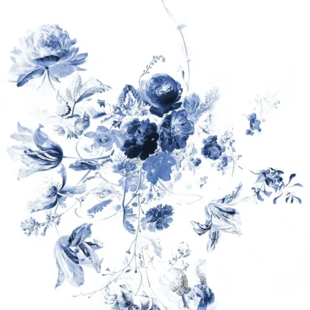 Duurzaam behang | Bloemen behang | Royal Blue Flowers III | Kek Amsterdam | Peltenburg Natuurverf