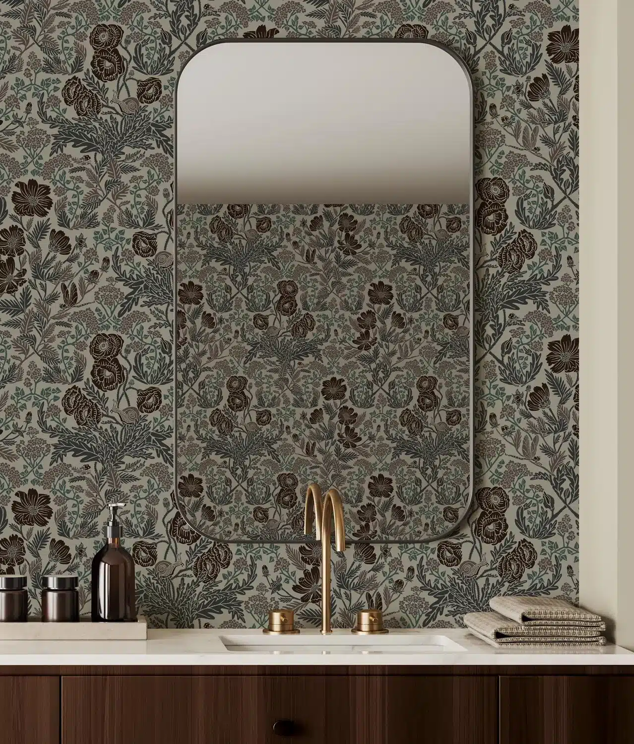 Duurzaam Behang | Botanisch Patroonbehang 22 |100 x 280 cm | Kek Amsterdam | Peltenburg Natuurverf - Afbeelding 2