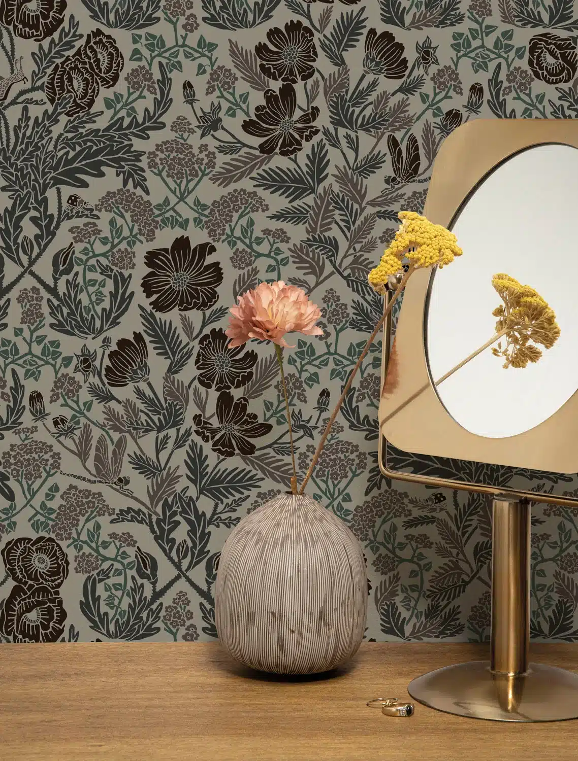 Duurzaam Behang | Botanisch Patroonbehang 21|100 x 280 cm | Kek Amsterdam | Peltenburg Natuurverf