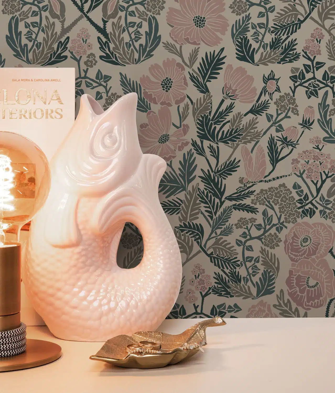 Duurzaam Behang | Botanisch Patroonbehang 9 |100 x 280 cm | Kek Amsterdam | Peltenburg Natuurverf - Afbeelding 3