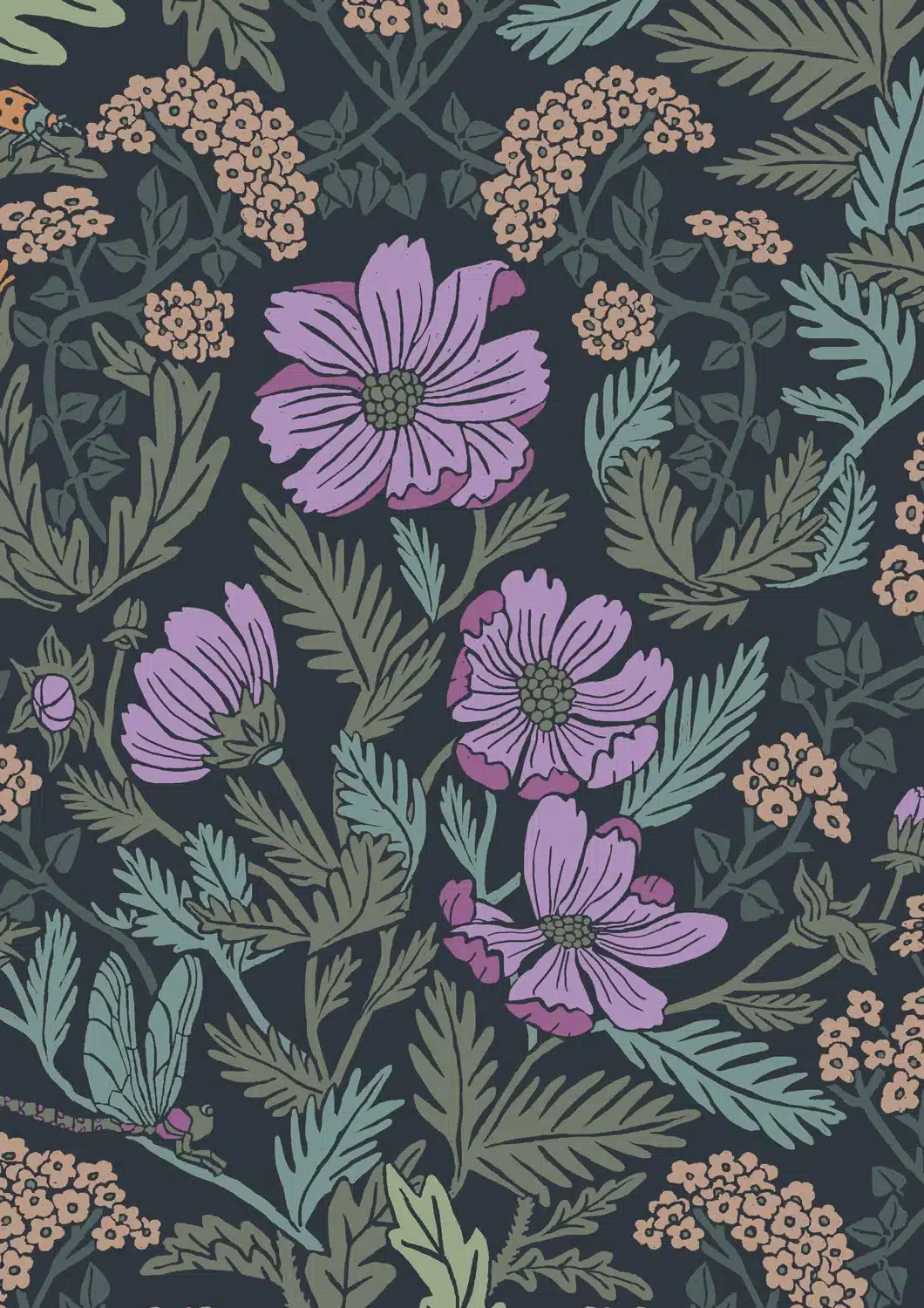 Duurzaam Behang | Botanisch Patroonbehang 10 |100 x 280 cm | Kek Amsterdam | Peltenburg Natuurverf - Afbeelding 4