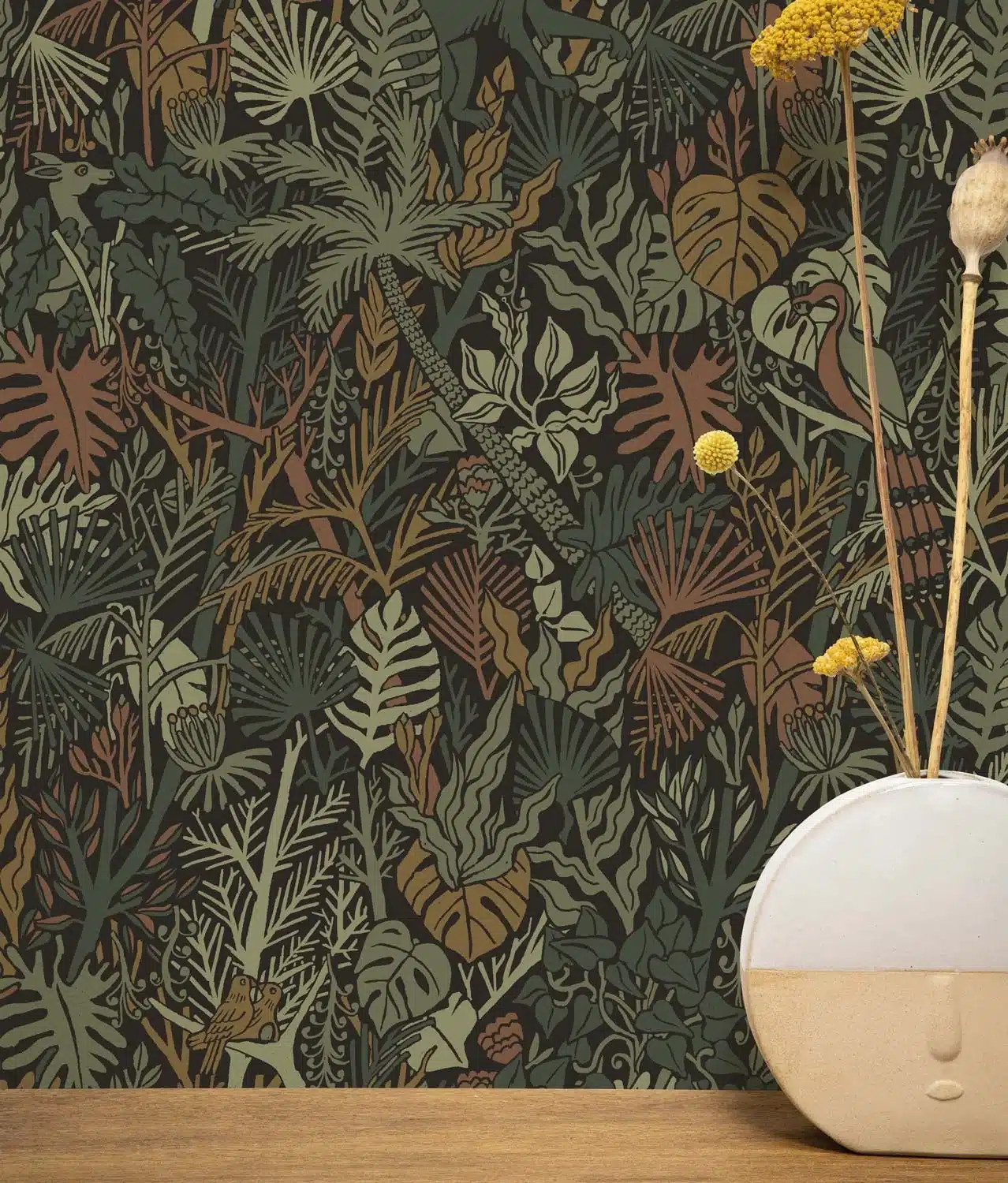 Duurzaam Behang | Botanisch Patroonbehang 22 |100 x 280 cm | Kek Amsterdam | Peltenburg Natuurverf - Afbeelding 3