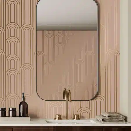 Duurzaam Behang | Golden Lines | Goud geometrische lijnen | Nude I |100 x 280 cm | Kek Amsterdam | Peltenburg Natuurverf