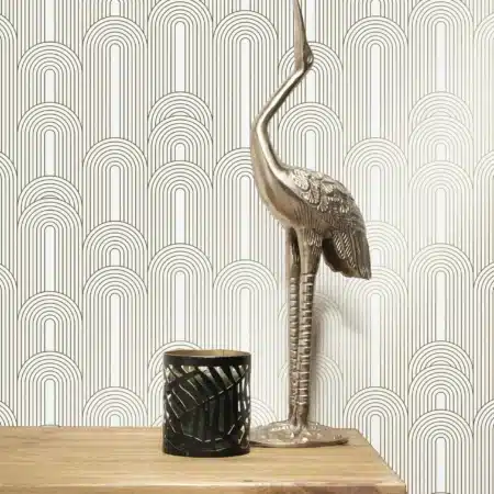 Duurzaam Behang | Golden Lines | Goud grafische lijnen | Off-white I |100 x 280 cm | Kek Amsterdam | Peltenburg Natuurverf