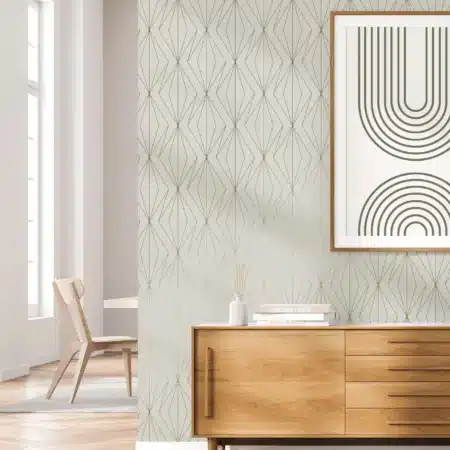 Duurzaam Behang | Golden Lines | Goud geometrische lijnen | Zand |100 x 280 cm | Kek Amsterdam | Peltenburg Natuurverf