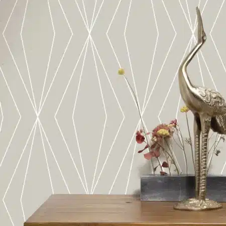 Duurzaam Behang | Graphic Lines | Grafische lijnen | Beige |100 x 280 cm | Kek Amsterdam | Peltenburg Natuurverf