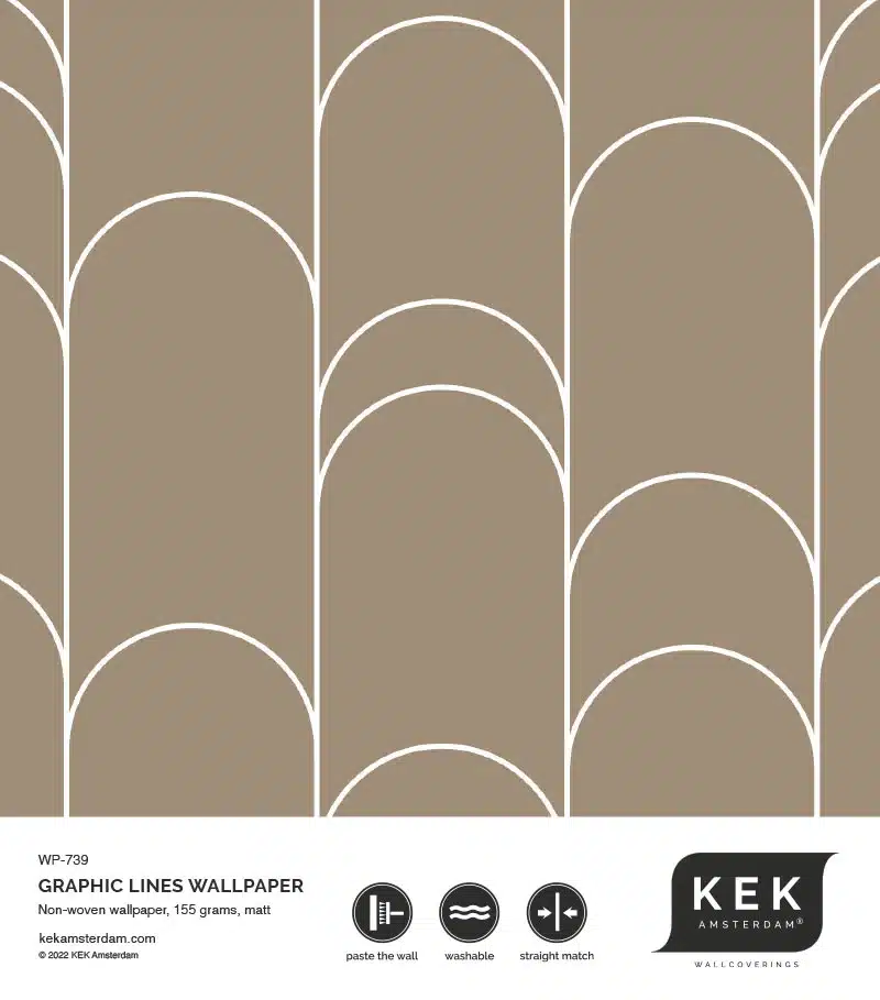 Duurzaam Behang | Graphic Lines | Grafische lijnen | Klei II |100 x 280 cm | Kek Amsterdam | Peltenburg Natuurverf - Afbeelding 5