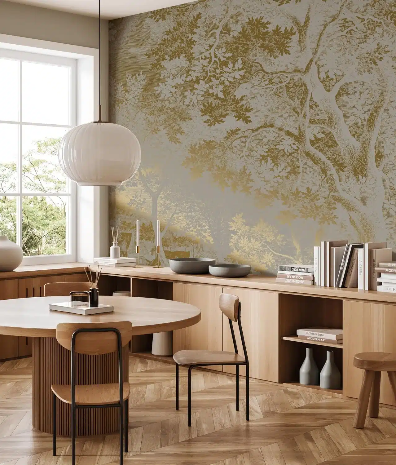 Duurzaam Fotobehang | Engraved Landscapes | Grijs/Gold I | Kek Amsterdam | Peltenburg Natuurverf