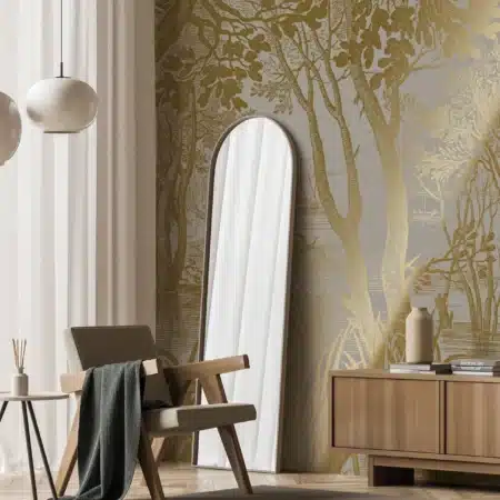 Duurzaam Fotobehang | Engraved Landscapes | Grijs/Gold II | Kek Amsterdam | Peltenburg Natuurverf