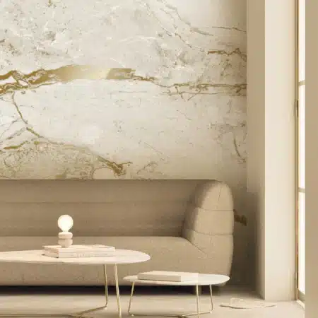 Duurzaam Fotobehang | Marmer | High Gloss Gold | Wit | Kek Amsterdam | Peltenburg Natuurverf