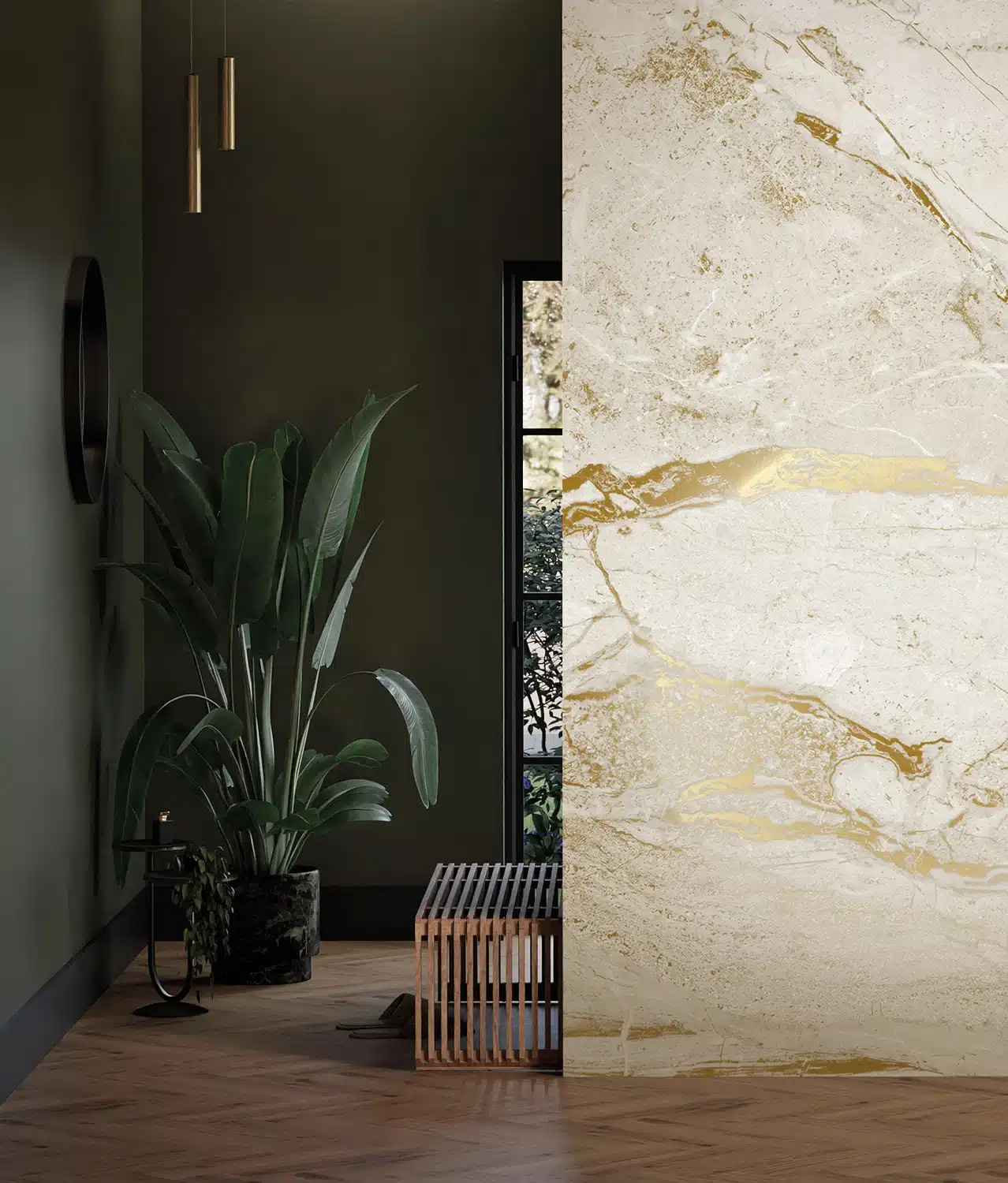 Duurzaam Fotobehang | Marmer | High Gloss Gold | Wit | Kek Amsterdam | Peltenburg Natuurverf - Afbeelding 4