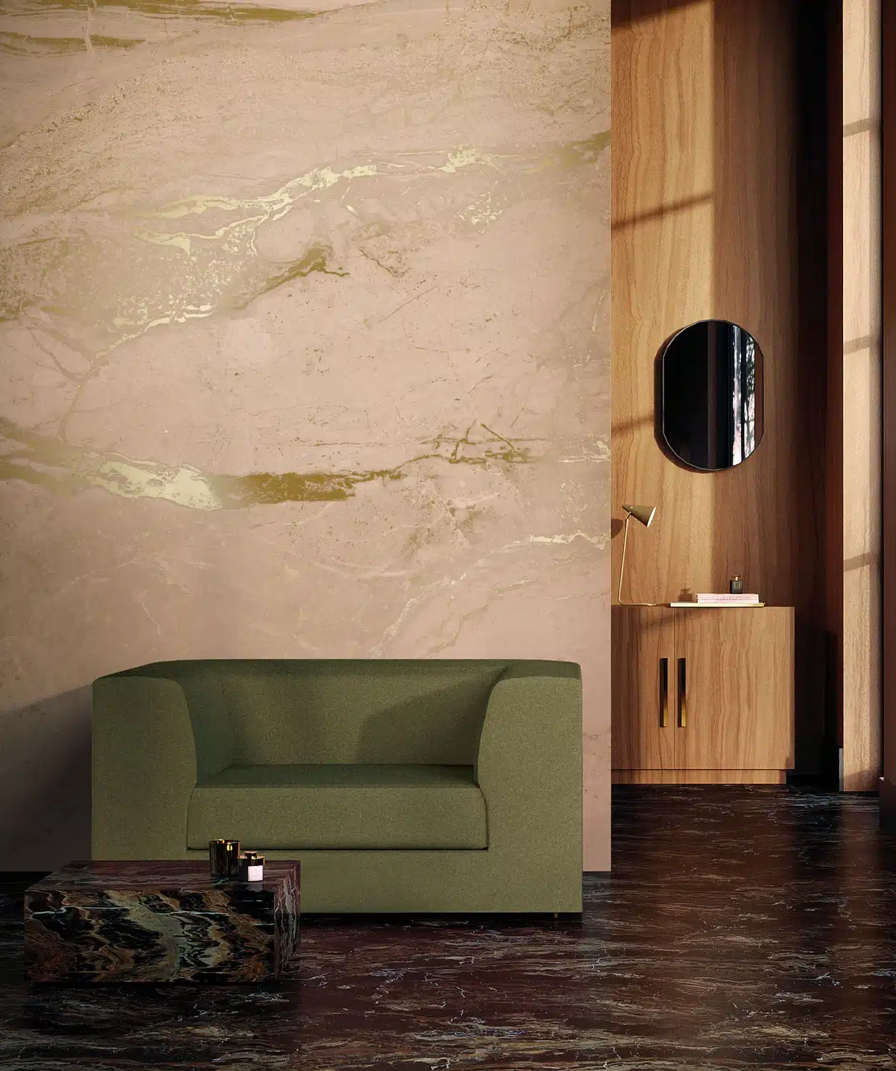 Duurzaam Fotobehang | Marmer | High Gloss Gold | Nude | Kek Amsterdam | Peltenburg Natuurverf - Afbeelding 2