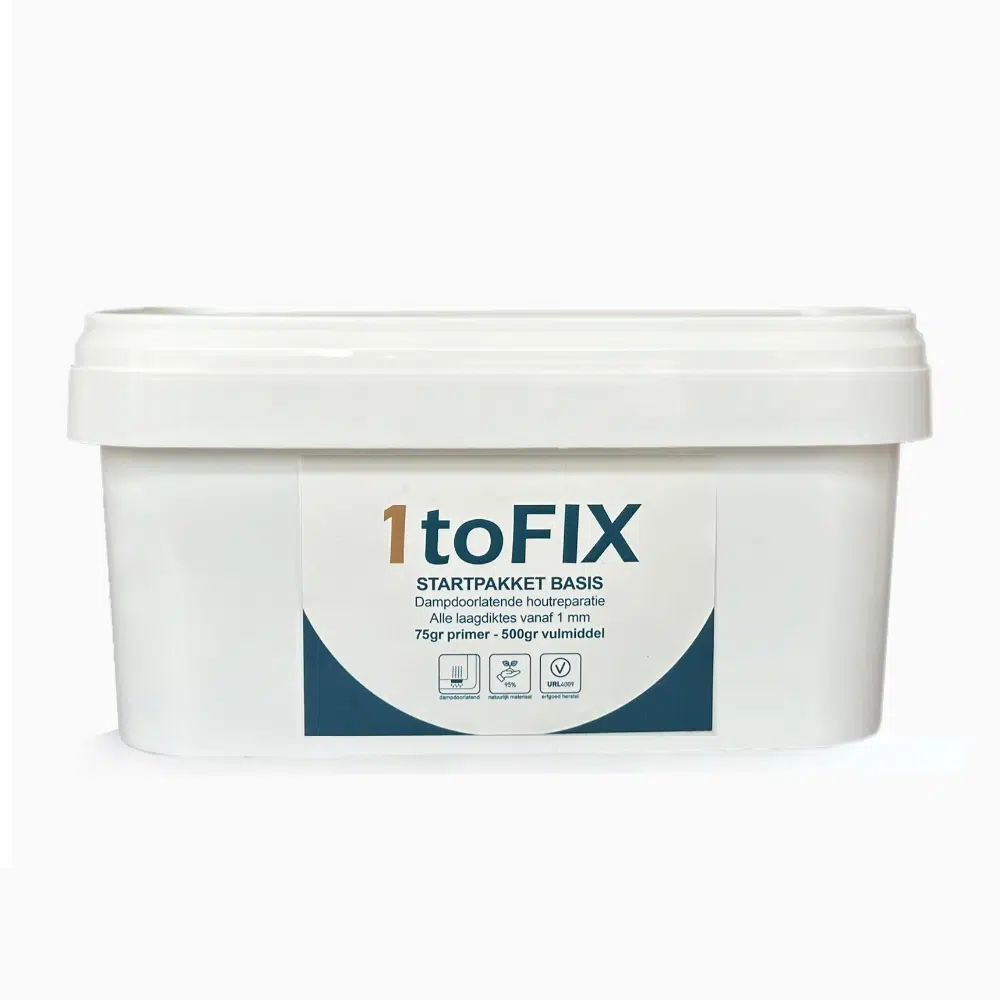 Startpakket Basis | natuurlijk anti-rot vulmiddel voor hout | 1toFIX | Peltenburg Natuurverf