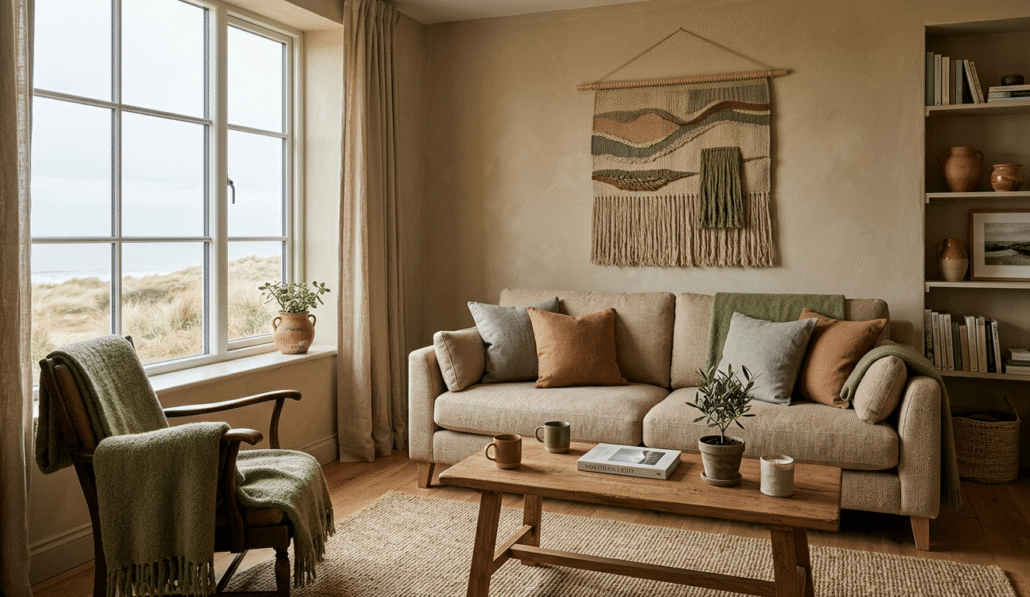 kalkverf kleuren in warm beige interieur